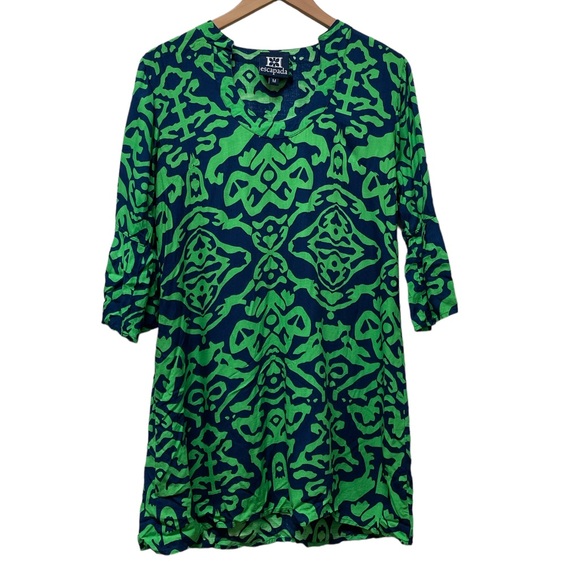escapada Other - Escapada Boho Bright Blue Green Coastal Bell Sleeve Dress Cover Up Size Medium